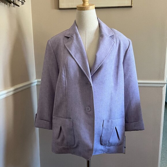 Alfred Dunner Jackets & Blazers - Alfred Dunner Lilac Spring/Summer Blazer  Size 18 NWT